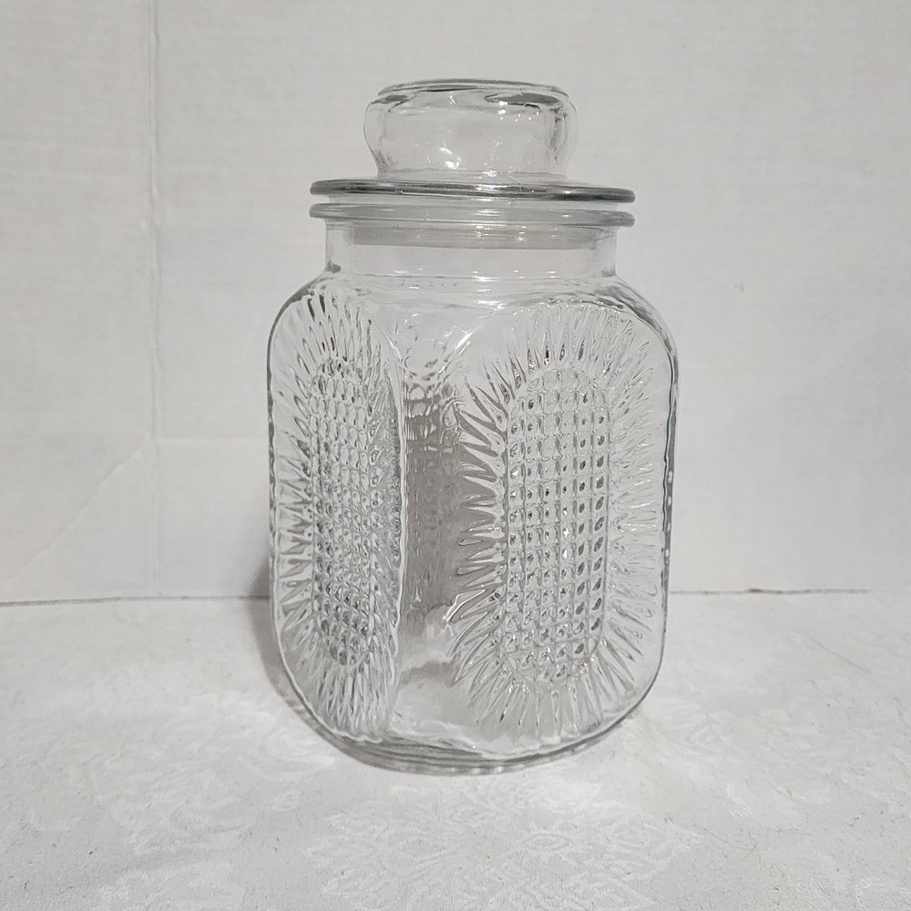 CANISTER 9 "  CRYSTAL CLR PRESSED GLASS‎  BY  ANCHOR HOCKING
